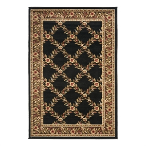 Safavieh Lyndhurst 4'-0&quot x 6'-0&quot Power Loomed Rug in Black / Brown