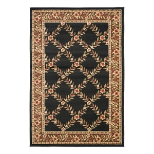 Safavieh Lyndhurst 5'-3&quot x 7'-6&quot Power Loomed Rug in Black / Brown