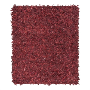 Safavieh Leather Shag 8'-0&quot x 10'-0&quot Leather Handwoven Rug in Red