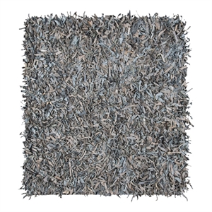 Safavieh Leather Shag 5'-0&quot x 5'-0&quot Leather Handwoven Rug in Gray / Beige