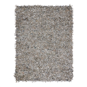 Safavieh Leather Shag 6'-0&quot x 9'-0&quot Leather Handwoven Rug in Gray / Beige