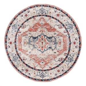 Safavieh Luna 6'-7&quot x 6'-7&quot Jute Power Loomed Rug in Ivory / Rust