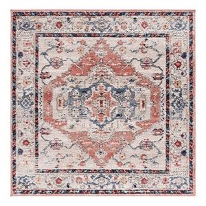 Safavieh Luna 6'-7&quot x 6'-7&quot Jute Power Loomed Rug in Ivory / Rust