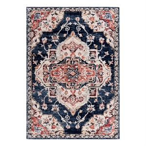 Safavieh Luna 8'-0&quot x 10'-0&quot Jute Power Loomed Rug in Navy / Beige /Rust