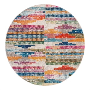 Safavieh Madison 6'-7&quot x 6'-7&quot Cotton Power Loomed Rug in Ivory / Multi-Color