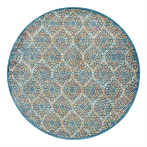 Safavieh Madison 6'-7&quot x 6'-7&quot Power Loomed Rug in Blue / Orange