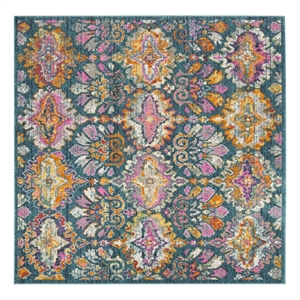 Safavieh Madison 6'-7&quot x 6'-7&quot Power Loomed Rug in Blue / Orange
