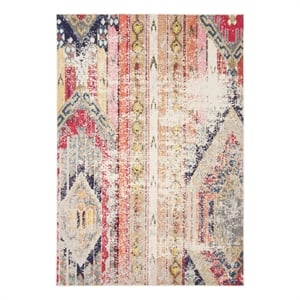Safavieh Madison 4'-0&quot x 6'-0&quot Cotton Power Loomed Rug in Gray / Orange
