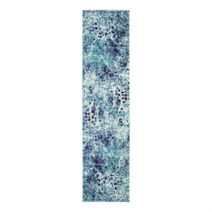 Safavieh Madison 2'-2&quot x 8'-0&quot Cotton Power Loomed Rug in Turquoise / Navy