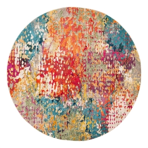 Safavieh Madison 6'-7&quot x 6'-7&quot Cotton Power Loomed Rug in Ivory / Multi-Color