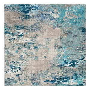 Safavieh Madison 6'-7&quot x 6'-7&quot Cotton Power Loomed Rug in Blue / Beige