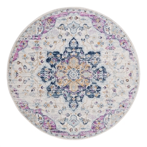 Safavieh Madison 900 6'-7&quot x 6'-7&quot Jute Power Loomed Rug in Ivory / Fuscia