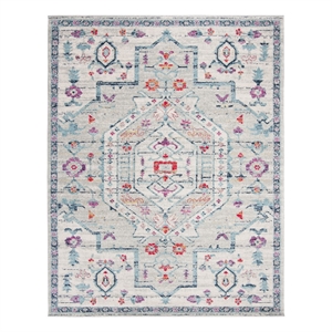 Safavieh Madison 900 8'-0&quot x 10'-0&quot Jute Power Loomed Rug in Light Gray / Fuscia