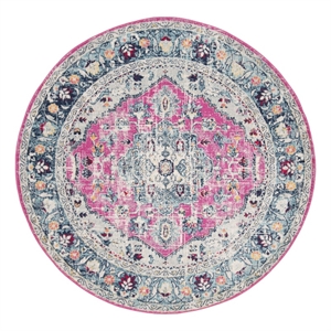 Safavieh Madison 900 6'-7&quot x 6'-7&quot Jute Power Loomed Rug in Fuscia / Aqua