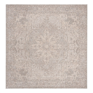 Safavieh Marseille 6'-7&quot x 6'-7&quot Power Loomed Rug in Silver / Ivory