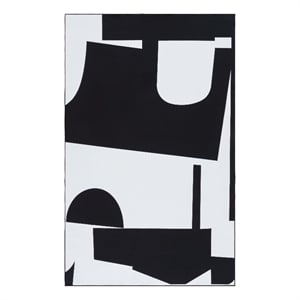 Safavieh Malibu 4'-0&quot x 6'-0&quot Polyester Power Loomed Rug in Black / Ivory