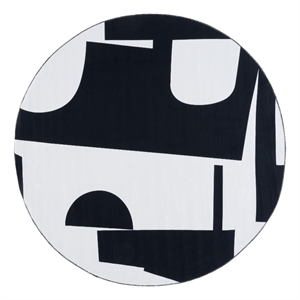 Safavieh Malibu 6'-0&quot x 6'-0&quot Polyester Power Loomed Rug in Black / Ivory