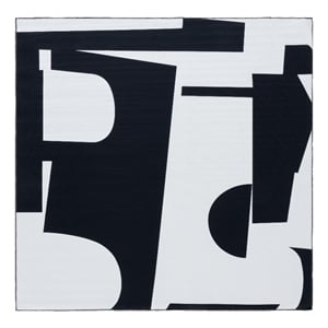 Safavieh Malibu 6'-0&quot x 6'-0&quot Polyester Power Loomed Rug in Black / Ivory