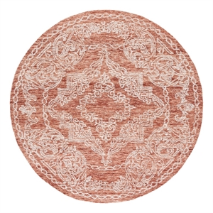 Safavieh Metro 6'-0&quot x 6'-0&quot Wool Hand Tufted Rug in Rust / Ivory