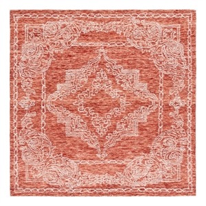 Safavieh Metro 6'-0&quot x 6'-0&quot Wool Hand Tufted Rug in Rust / Ivory