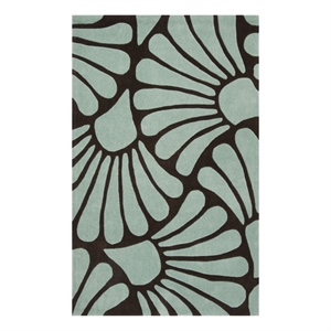 Safavieh Modern Art 4'-0&quot x 6'-0&quot Polyester Hand Tufted Rug in Brown / Blue