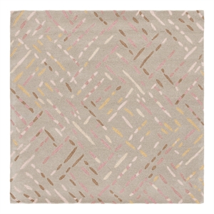 Safavieh Metro 6'-0&quot x 6'-0&quot Wool and Cotton Hand Tufted Rug in Taupe / Pink