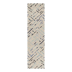 Safavieh Metro 2'-3&quot x 9'-0&quot Wool and Cotton Hand Tufted Rug in Gray / Blue