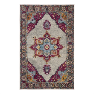 Safavieh Merlot 100 4'-0&quot x 6'-0&quot Cotton Power Loomed Rug in Cream/Multi-Color