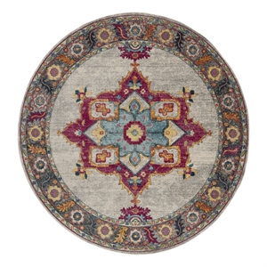 Safavieh Merlot 100 6'-7&quot x 6'-7&quot Cotton Power Loomed Rug in Cream/Multi-Color