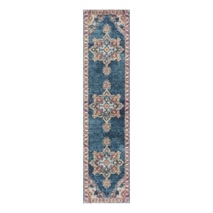 Safavieh Merlot 100 2'-0&quot x 8'-0&quot Cotton Power Loomed Rug in Blue/Multi-Color