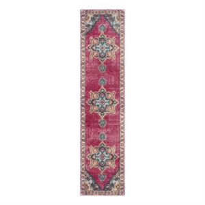 Safavieh Merlot 100 2'-0&quot x 8'-0&quot Cotton Power Loomed Rug in Fuscia /Multi-Color