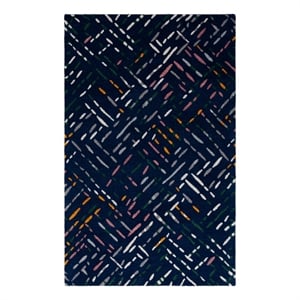 Safavieh Metro 4'-0&quot x 6'-0&quot Wool and Cotton Hand Tufted Rug in Navy / Pink
