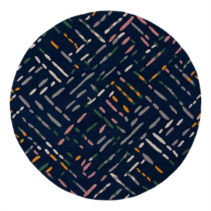Safavieh Metro 6'-0&quot x 6'-0&quot Wool and Cotton Hand Tufted Rug in Navy / Pink