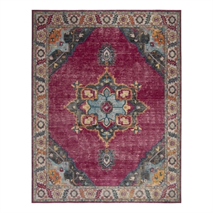 Safavieh Merlot 100 9'-0&quot x 12'-0&quot Cotton Power Loomed Rug in Fuscia/Multi-Color