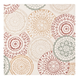safavieh metro 6'-0&quot x 6'-0&quot wool and cotton hand tufted rug in ivory / gray
