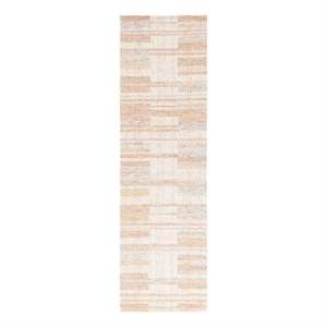 Safavieh Metro 2'-3&quot x 8'-0&quot Polyester and Cotton Hand Tufted Rug in Ivory /Rust