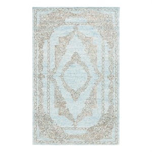 Safavieh Metro 3'-0&quot x 5'-0&quot Wool Hand Tufted Rug in Light Blue / Green