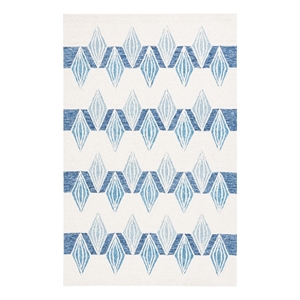Safavieh Metro 3'-0&quot x 5'-0&quot Wool Hand Tufted Rug in Ivory / Blue