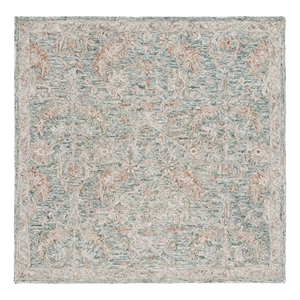 Safavieh Metro 6'-0&quot x 6'-0&quot Wool and Cotton Hand Tufted Rug in Teal / Green