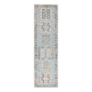 Safavieh Metro 2'-3&quot x 8'-0&quot Wool and Cotton Hand Tufted Rug in Teal / Blue
