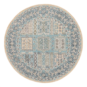 Safavieh Metro 6'-0&quot x 6'-0&quot Wool and Cotton Hand Tufted Rug in Teal / Blue
