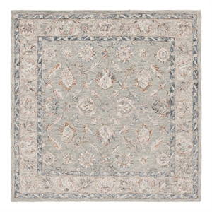 Safavieh Metro 6'-0&quot x 6'-0&quot Wool and Cotton Hand Tufted Rug in Gray / Rust