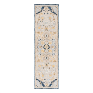 Safavieh Metro 2'-3&quot x 8'-0&quot Wool and Cotton Hand Tufted Rug in Beige / Gray