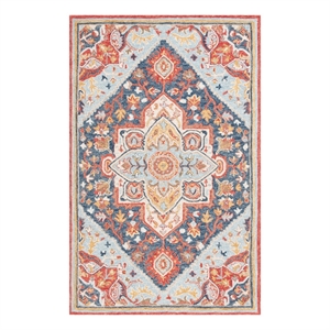 Safavieh Metro 3'-0&quot x 5'-0&quot Wool and Cotton Hand Tufted Rug in Navy / Red