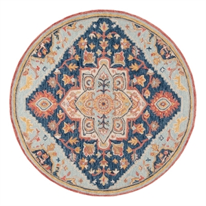 Safavieh Metro 6'-0&quot x 6'-0&quot Wool and Cotton Hand Tufted Rug in Navy / Red