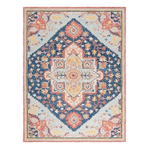 Safavieh Metro 8'-0&quot x 10'-0&quot Wool and Cotton Hand Tufted Rug in Navy / Red