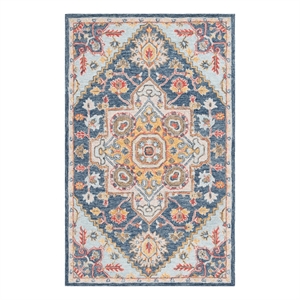 Safavieh Metro 5'-0&quot x 8'-0&quot Wool and Cotton Hand Tufted Rug in Navy / Beige