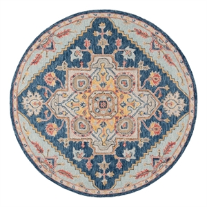 Safavieh Metro 6'-0&quot x 6'-0&quot Wool and Cotton Hand Tufted Rug in Navy / Beige