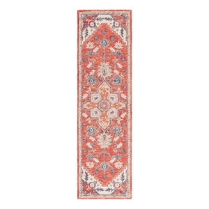 Safavieh Metro 2'-3&quot x 8'-0&quot Wool and Cotton Hand Tufted Rug in Red / Beige