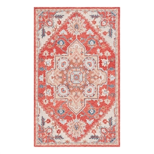 Safavieh Metro 5'-0&quot x 8'-0&quot Wool and Cotton Hand Tufted Rug in Red / Beige